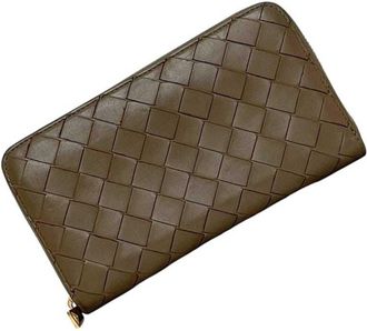 Bottega Veneta Beige Intrecciato Long Wallet (Bi-Fold) (Pre-Owned)
