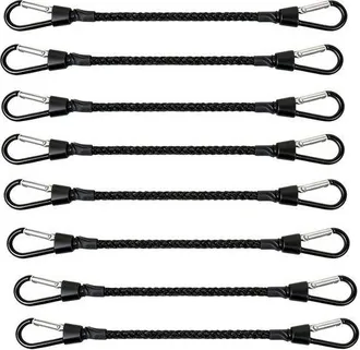 OEM Cuerdas El&aacute;sticas Con Ganchos, 8 Piezas, 35 Cm, Resistentes A Los Rayos Uv Y A La Intemperie, Cuerdas El&aacute;sticas, Correas, Lonas, Equipaje, Negro