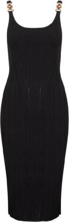 Versace Medusa Strap Ribbed Midi Dress, Brand Size 36 ( US Size 0 )