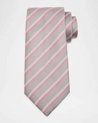 Charvet Mens Striped Silk Tie