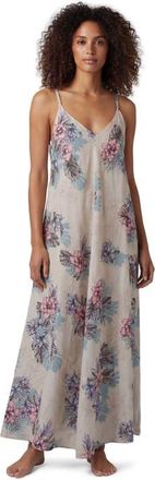 Lords of Harlech Exotic Floral Womens Linen Oversized Dress in Exotic Floral Natural at Nordstrom
