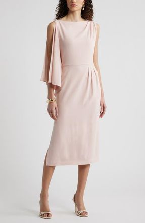Nordstrom Single Split Sleeve Midi Dress in Pink Smoke at Nordstrom, Size Xx-Large