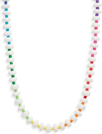 Nordstrom Color Pop Beaded Necklace in White Multi- Gold at Nordstrom