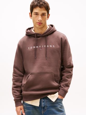 Tommy Jeans Hoodie TOMMY JEANS TJM REG LINEAR LOGO HOODIE EXT, Herren, Gr. XXL, schwarz walnut, Sweatware, Obermaterial: 80% Baumwolle, 20% Polyester, regular fit
