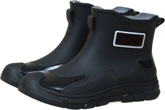 Generic Womens Wellies Fashionable Summer Short Ankle Casual Footwear For Everyday Use Ladies Waterproof Ankle Rain Boots(Black, 6.5)