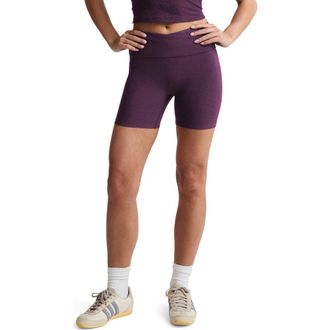 Beyond Yoga Space Dye Leisure Bike Shorts in Brilliant Blackberry Heather at Nordstrom, Size X-Large