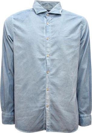 Altea Casual Shirts, male, Blue, L, Vintage Velvet Shirt with Model 1264004