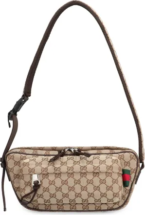 Gucci Mens Gg Piccola Shoulder Bag Beige Polyamide Messenger