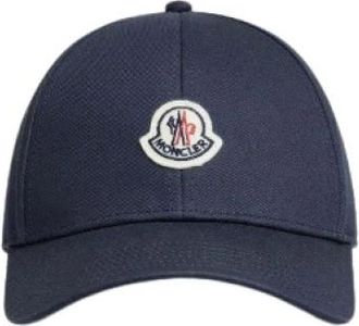 Moncler Caps, male, Blue, Size: ONE SIZE Cotton Gabardine Baseball Cap
