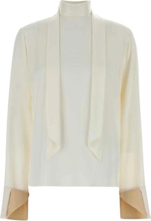 Stella McCartney Satijnen Blouse - Dames - Blouses - Wit - M - Satijn - Overhemden
