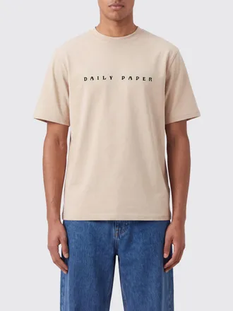 Daily Paper Clothing T-shirt girocollo in cotone con spalle cadute e logo