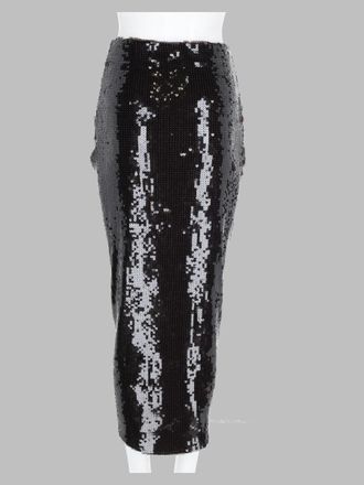 Rotate Sequin Knot Detail Skirt - Brown