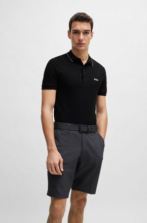 Boss Green by Hugo Boss Poloshirt BOSS GREEN Paule, Herren, Gr. XXL, schwarz (schwarz003), Jersey, Obermaterial: 100% Baumwolle, unifarben, slim fit, hoch geschlossener Aussc