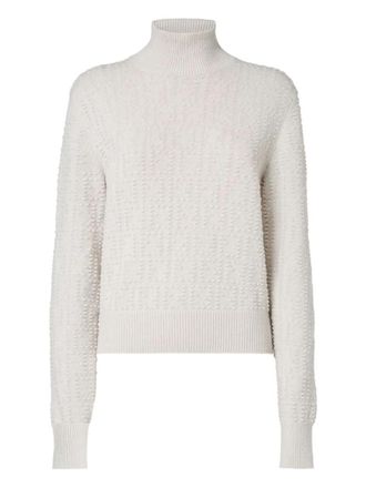 Fendi High-Neck Wool And Cashmere Jumper With Ff Polka Dot Embroidery