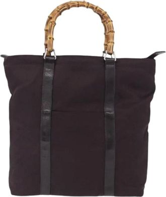 Gucci Pre-owned Tote Bags, female, Purple, Size: ONE SIZE Pre-owned Bamboo tote bag