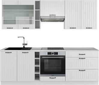 Vicco Mueble De Cocina Fame-line, Casa De Campo Blanca/blanca, 235 Cm, Et M&aacute;rmol