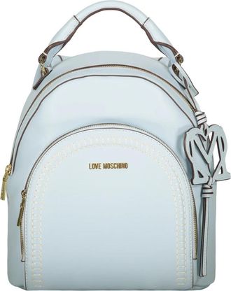 Love Moschino Stitch-detail Logo Backpack - Dames - Rugzakken - Blauw - ONE Size - Tassen