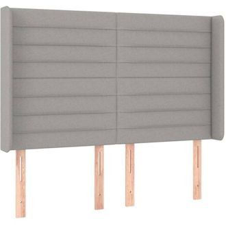 vidaXL Cabecero Con Orejas De Tela Gris Claro 147x16x118/128 Cm Vidaxl