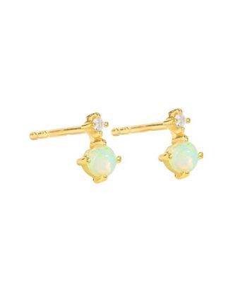 Tiramisu 14K Over Silver 0.12 Ct. Tw. Gemstone Drop Earring