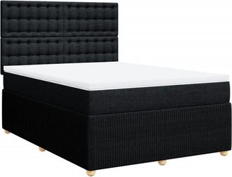 vidaXL Vidaxl - Cama Box Spring Con Colch&oacute;n Tela Negro 140x190 Cm