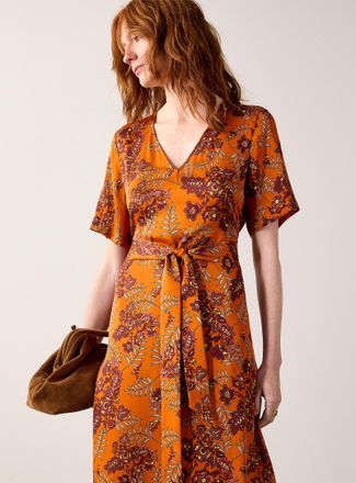 Contemporaine Womens Spicy bouquet silk dress
