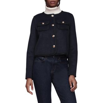 Bagatelle Cropped Collarless Jacket in Navy at Nordstrom Rack, Size X-Large