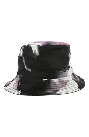 McQ by Alexander McQueen Watercolor Embroidered Bucket Hat in Black Multi at Nordstrom Rack, Size Small