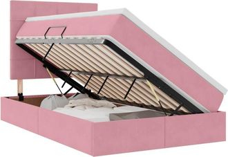vidaXL Storage Bed with Mattress with Storage Pink 120 x 200 cm Velvet vidaXL