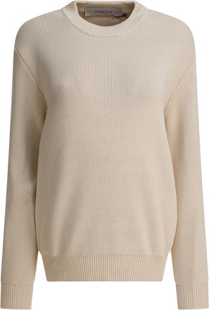 Golden Goose Crew-Neck Sweater With Logo Knitwear Beige