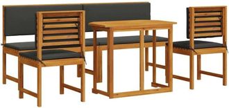 vidaXL Vidaxl - Juego Bistro De Jard&iacute;n 5 Pcs Marr&oacute;n Madera Maciza De Acacia