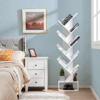 Costway Costway - Estanter&iacute;a En Forma De &Aacute;rbol De 10 Estantes Con Caj&oacute;n/estante De Pie De &Aacute;rbol Para Cds, Libros, Dormitorio, Sala De Estar Oficina 38 X 21,5 
