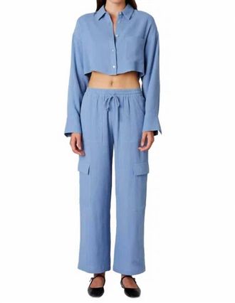 Nia Austin Gauze Cargo Pants In Blue