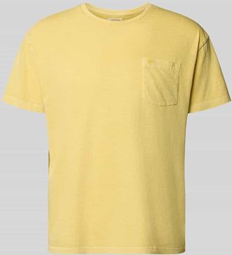 Superdry T-Shirt aus Baumwoll-Leinen-Mix mit Brusttasche in GELB, Gr&ouml;&szlig;e XXXL