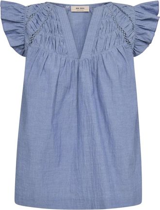 Mos Mosh Blouses - Dames - Blouses - Blauw - XS - Overhemden