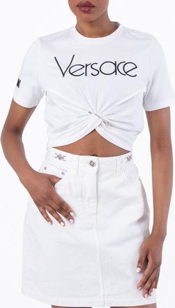 Versace Safety Pin 1978 Logo T-Shirt, Brand Size 44 ( US Size 8 )