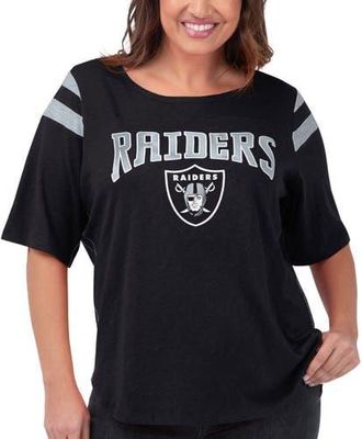 G-III 4Her by Carl Banks Womens G-III 4Her by Carl Banks Black Las Vegas Raiders Plus Size Linebacker T-Shirt at Nordstrom, Size 4X