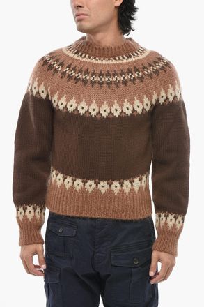 Dsquared2 Maglia Girocollo in Lana Vergine con Ricami Dsquared2