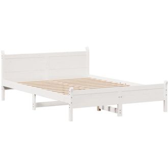 vidaXL Vidaxl - Estructura De Cama Sin Colch&oacute;n Madera De Pino Blanco 135x190 Cm