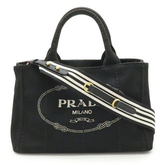 Prada Black Nero Canapa Shoulder Bag Tote Bag (Pre-Owned)