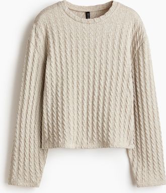 H&M Pullover mit Zopfmuster - Beige