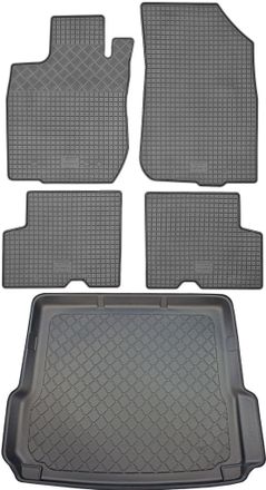 OEM Dacia Duster I Suv (5 Puertas) De 2010 A Diciembre De 2017. Juego: Alfombrillas De Goma Para Coche + Alfombrilla Para Maletero