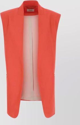 Agnona wool blend vest sleeveless collarless open front