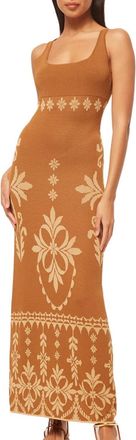Misa Kalil Dress In Brown Flora Santiago