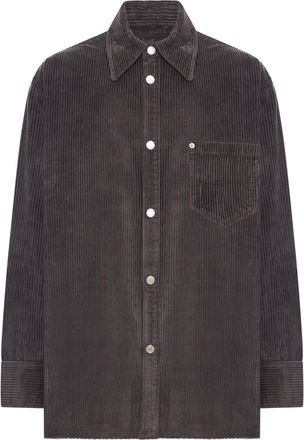 Ami Logo Patch Corduroy Overshirt
