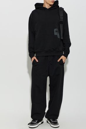 Palm Angels Cotton Sweatshirt With Print, Mens, Black