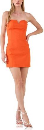 endless rose Strapless Minidress in Orange at Nordstrom Rack, Size Medium