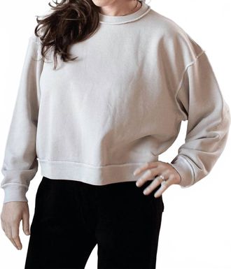NSF Kenya Oversize French Terry Crew Sweatshirt In Faded Taupe
