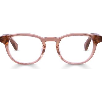 Eyebobs Clearly 46mm Round Reading Glasses in Rose Crystal at Nordstrom, Size +2.00