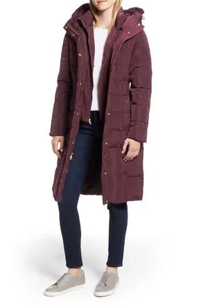 Cole Haan Bib Insert Down & Feather Fill Coat in Merlot at Nordstrom Rack, Size Xx-Small