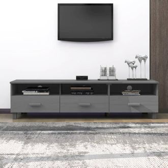 Berkfield Home TV Cabinet HAMAR Dark Grey 158x40x40 cm Solid Wood Pine | Size: 158 x 40 x 40 cm